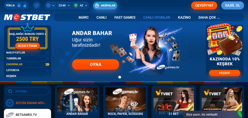 Mostbet - Bahisinizi qoyun və bu gün mənfəət əldə edin!